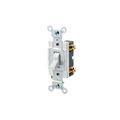 Leviton Wall Swtch, 1-Pole, 120/277V, 20A, Wht, Toggl 1221-SW